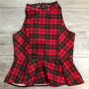 Ali & Kris, Plaid Peplum Top